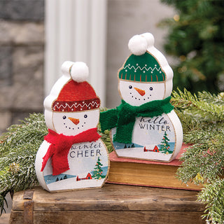 Winter Snowman Wood Sitters