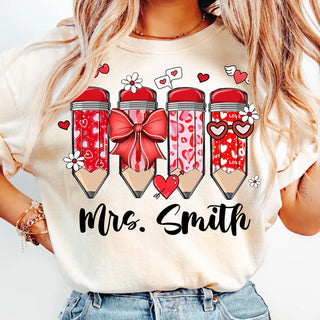 Valentine Pencil Graphic Tee or Sweatshirt