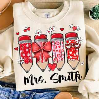 Valentine Pencil Graphic Tee or Sweatshirt