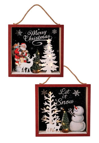 Snowman/Santa Frame with LED lights