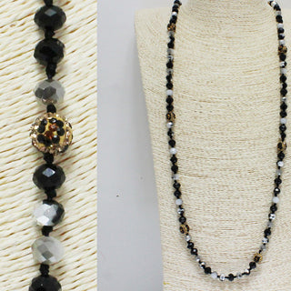 Beaded Necklace with Leopard Fireball