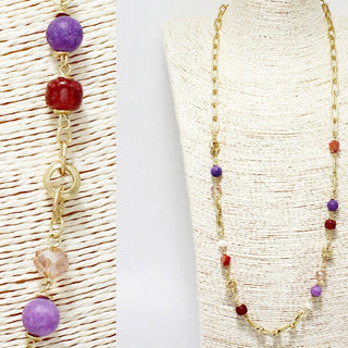 Handmade Semi Precious Stone Beaded Long Necklace