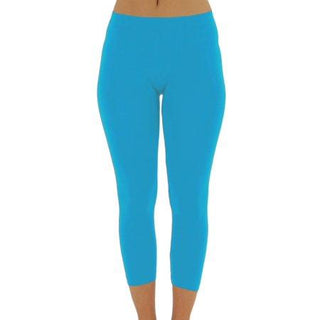 Turquoise Capri Leggings Yoga Waistband